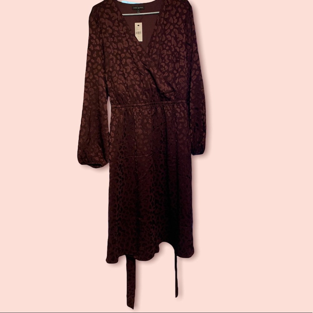 NWT Lane Bryant purple leopard print dress size 16